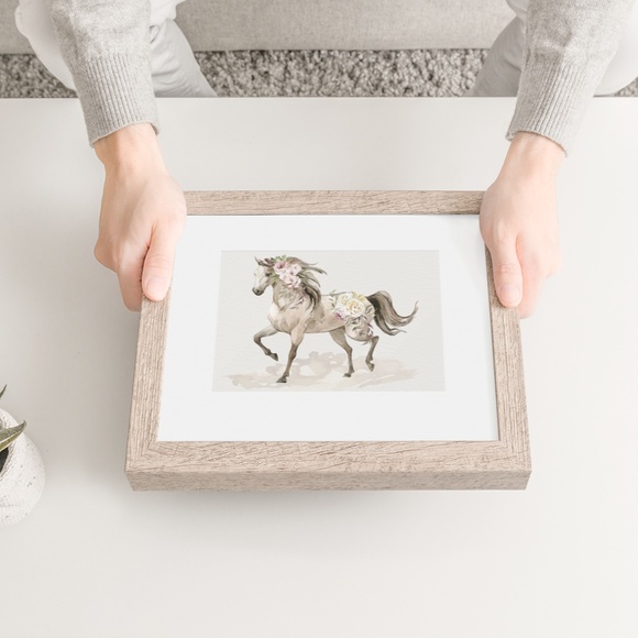 Floral Horse Watercolor Illustration Wall Art Print Poster Unframed - Picture 8 of 17